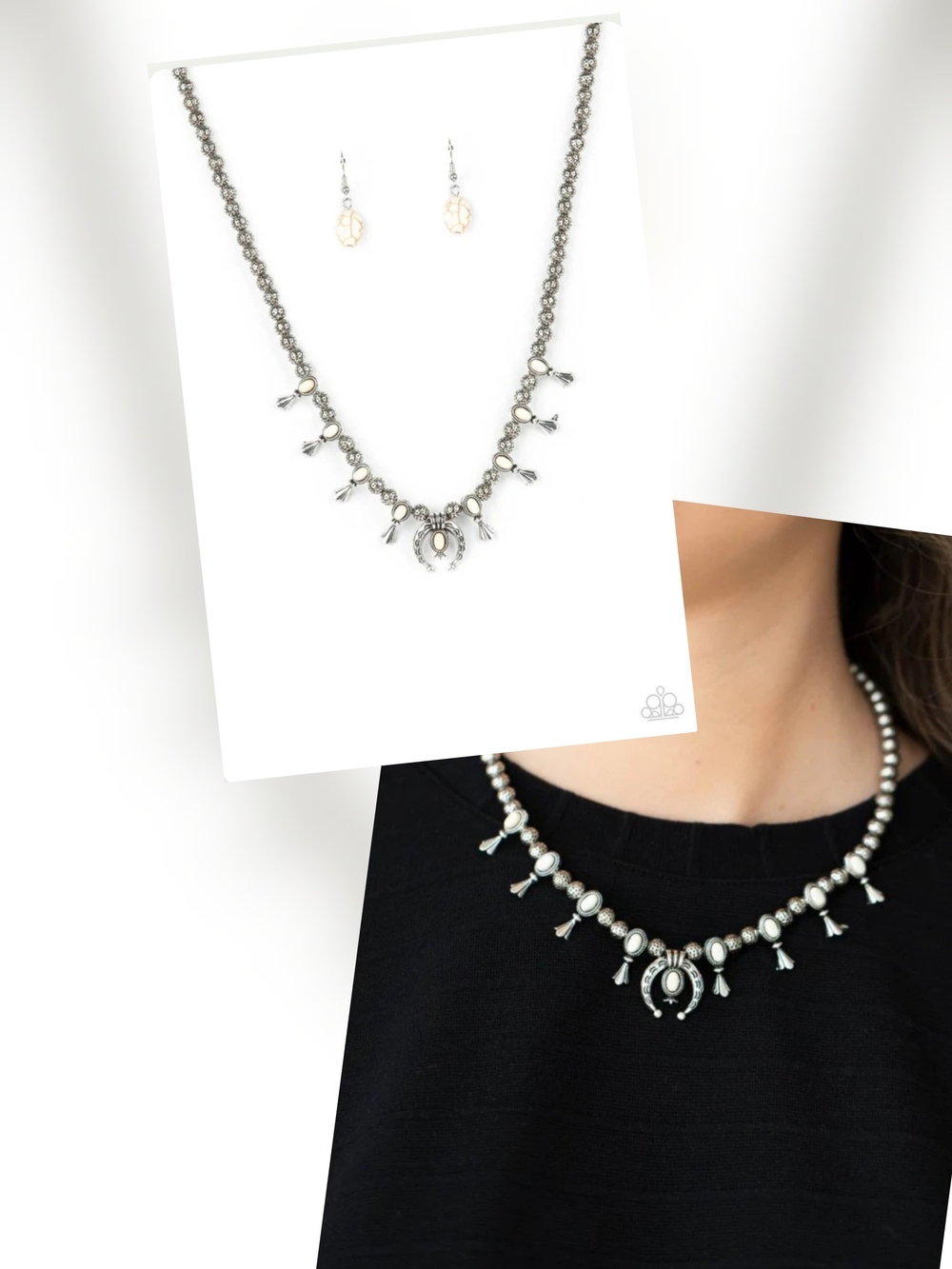 LUCK OF THE WEST WHITE NECKLACE/EARRING SET